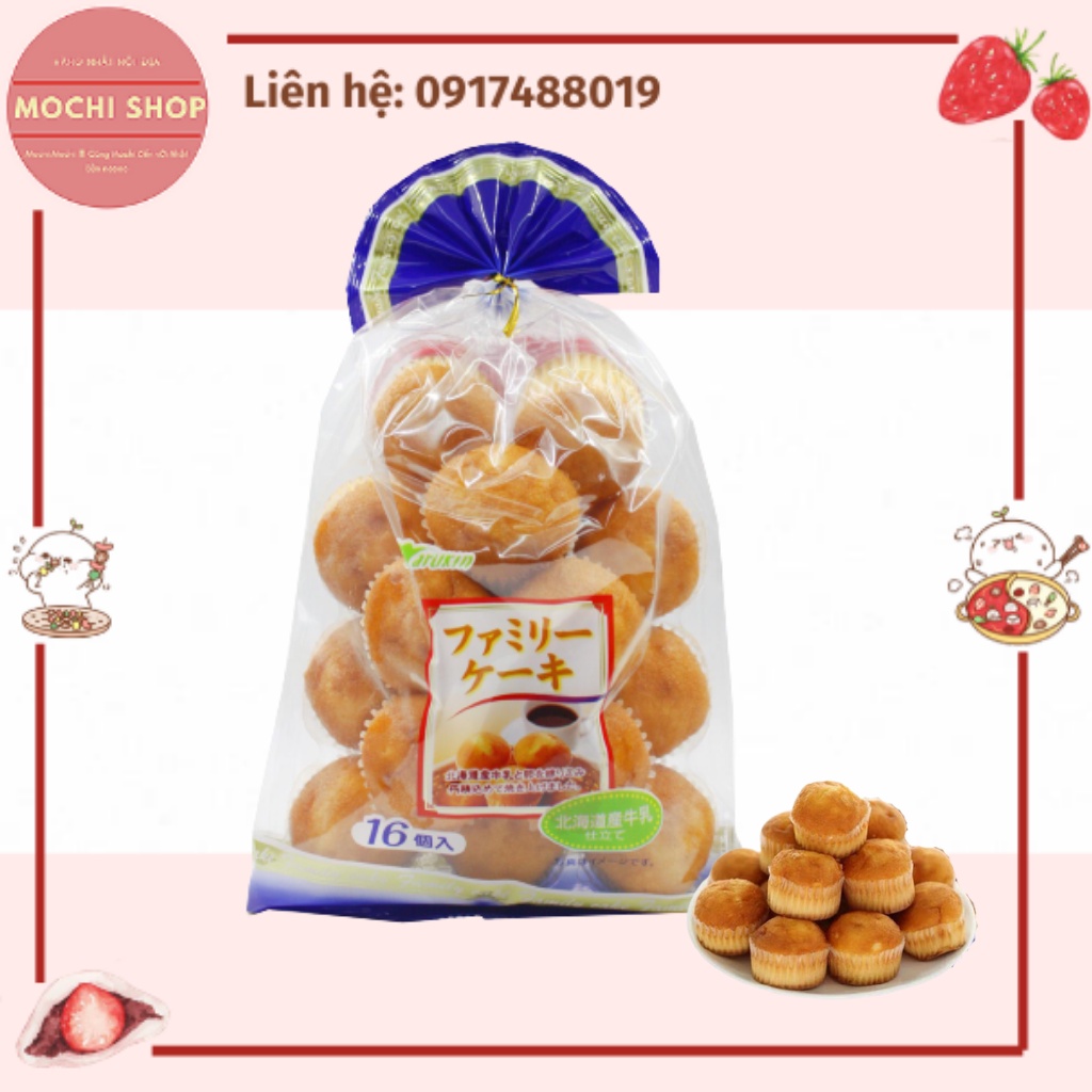 (Date: T5.2022) Bánh bông lan Marukin Family cake 16 cái (307g) Nhật Bản