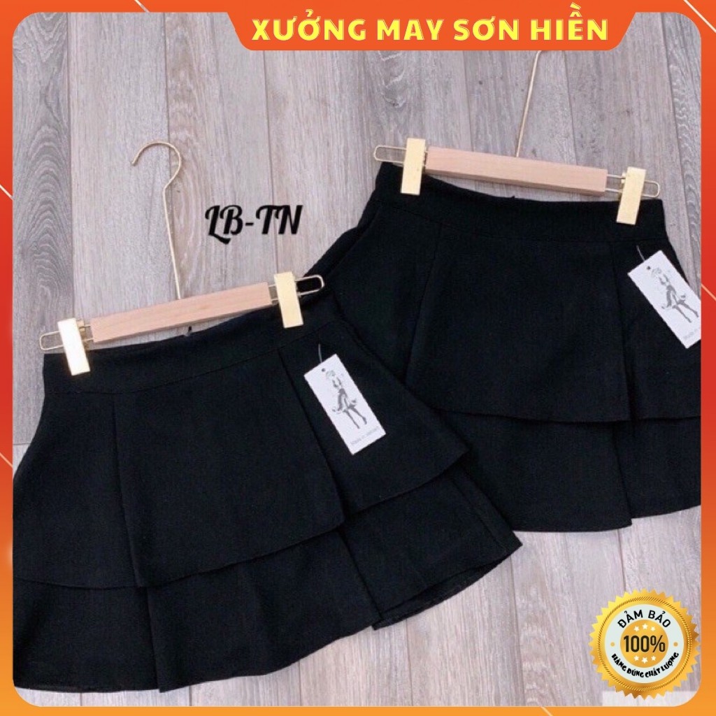 Chân Váy Hai Tầng ❤️ Siêu Xinh ❤️ Chân Váy Hai Tầng Vải UMI Co Giãn Có Quần Trong MS022