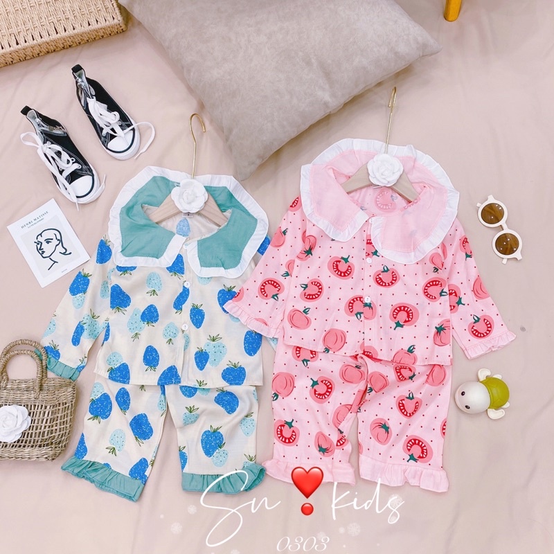 Bộ pijama đũi dài tay cho bé gái - BPDBG