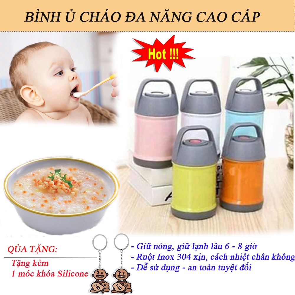 Bình Ủ Cháo Giữ Nhiệt, Cách Nhiệt Tốt, Giữ Nhiệt Lâu, An Toàn Dễ Vệ Sinh, Ruột bình bằng Inox 304 siêu dày. BH 1 ĐỔI 1!