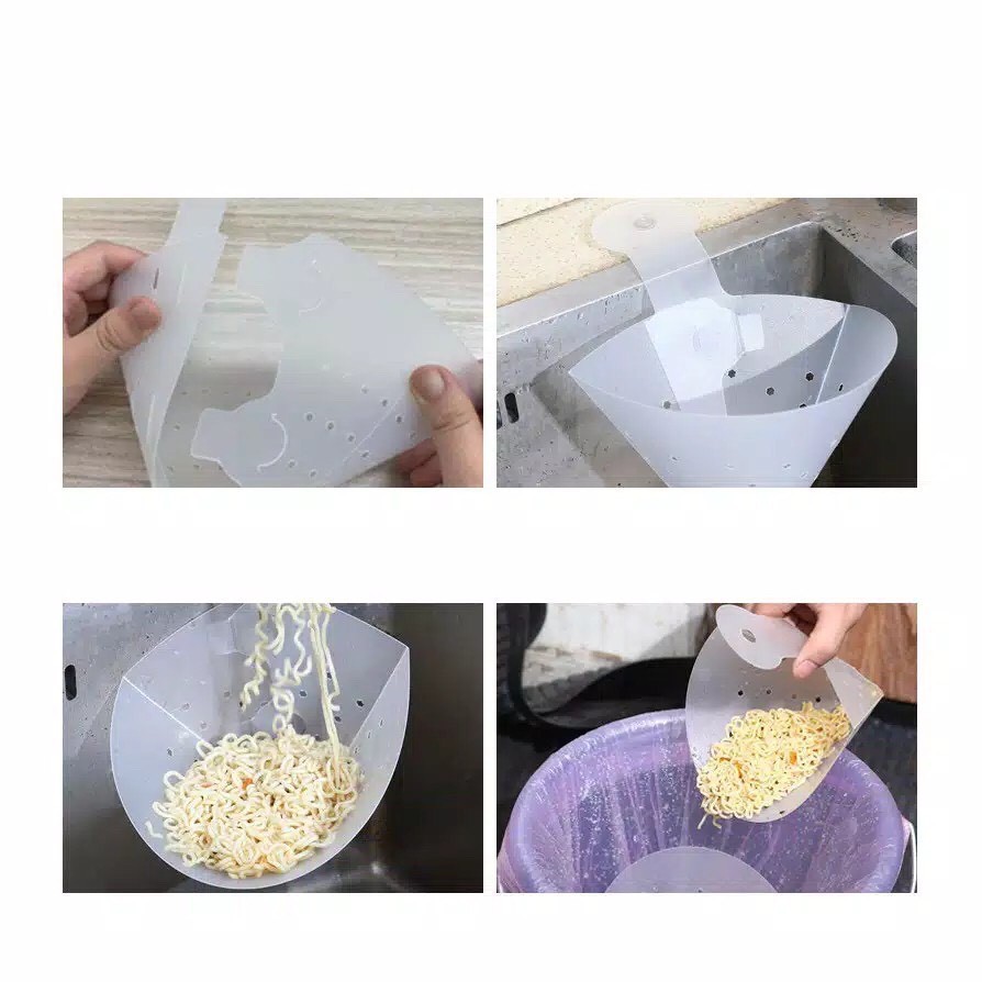 Phễu Lọc Rác/ Thức Ăn Thừa Nhựa Trắng Tiện Ích - Phễu Lọc Rác Tam Giác- Phễu Lọc Rác Đa Năng Dumi Shop