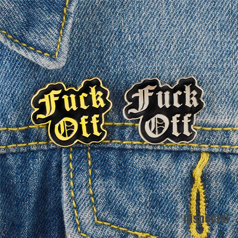 [nis-beauty] F&K off Enamel Brooch Pin Badge Punk Art Letters Brooch Shirt Lapel Pin Buckle