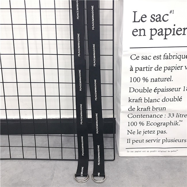 Thắt Lưng Vải Canvas Hai Khóa In Chữ Đơn Giản Thời Trang Đường Phố Cho Nam Và Nữ