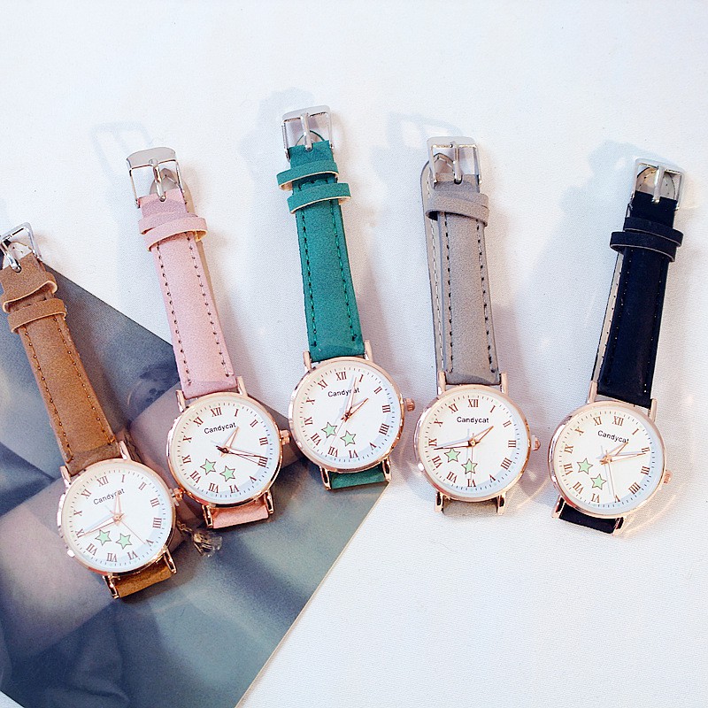 Đồng hồ nữ kim hình sao dây da candycat | BigBuy360 - bigbuy360.vn
