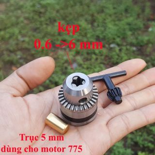 Đầu măng ranh kẹp mũi khoan 0,6-6mm + nối đồng cho motor 775