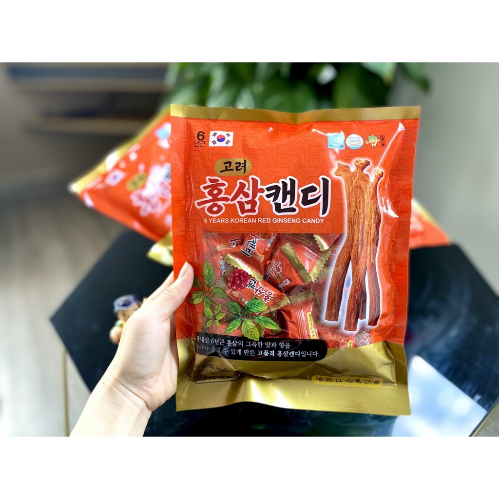Kẹo Sâm Hàn Quốc 200g, Giúp thư giãn, sảng khoái tinh thần, thơm miệng, thích hợp làm quà tặng cho người thân, bạn bè