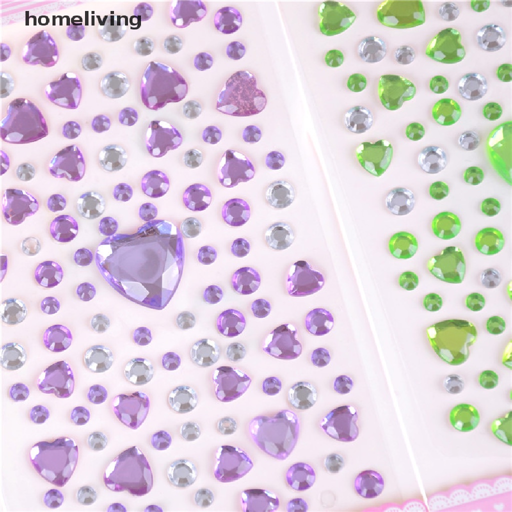 1 Tấm Sticker Hình Trái Tim Đính Đá Trang Trí Điện Thoại / Sổ Tay Diy