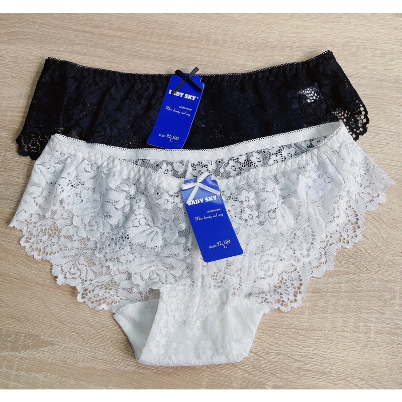 Quần Lót Ren Hoa Hồng Lady Sky chính hãng _ Quần chip ren nữ hàng việt Nam xuất Nhật đáy 100% cotton Thấm hút