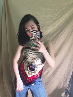 Khăn lụa bandana hoạ tiết size 90x90cm