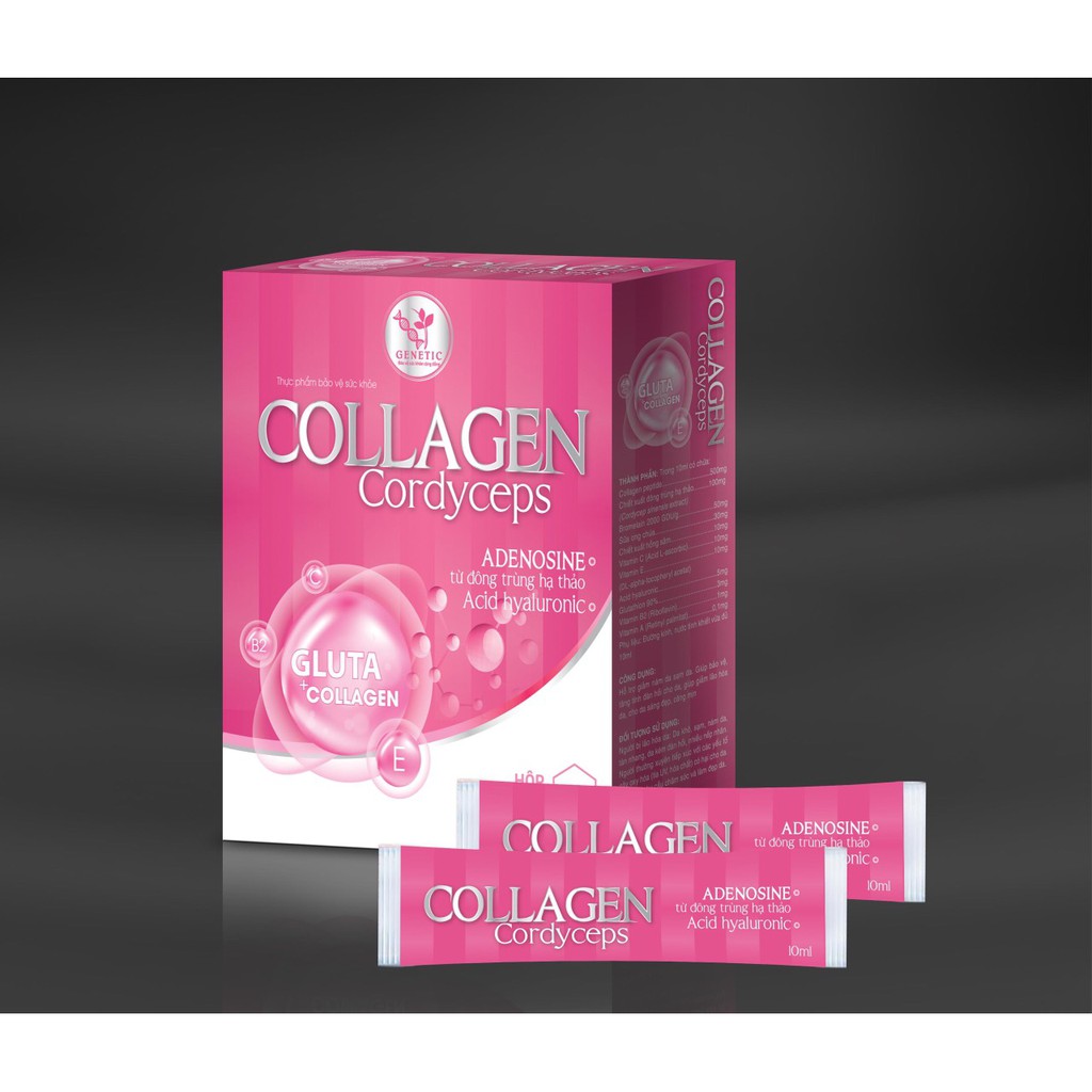 Nước uống trắng da Collagen Cordyceps [Viện Hàn Lâm, Hộp 20 gói] | BigBuy360 - bigbuy360.vn