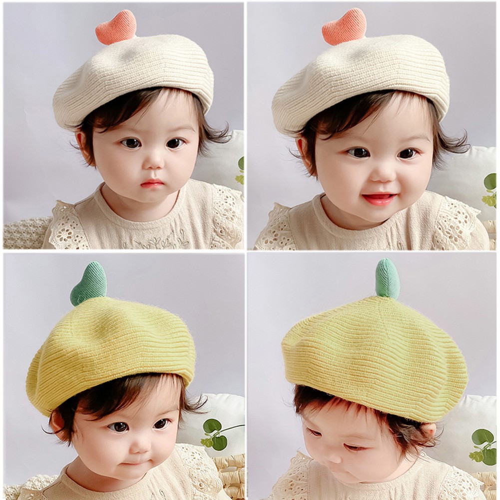 Mũ Beret Dệt Kim Phong Cách Hàn Quốc Dành Cho Bé