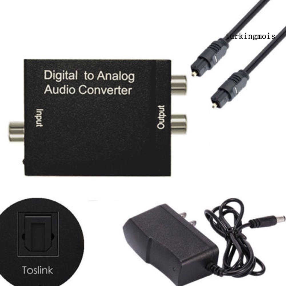 TSP_RCA L/R 3.5mm Digital Optical Coaxial Toslink to Analog Audio Converter Adapter