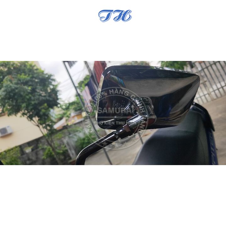 Kính chiếu hậu xe máy mini Vuông Lớn cán sắt kính nhựa xi, gương xe máy thời trang