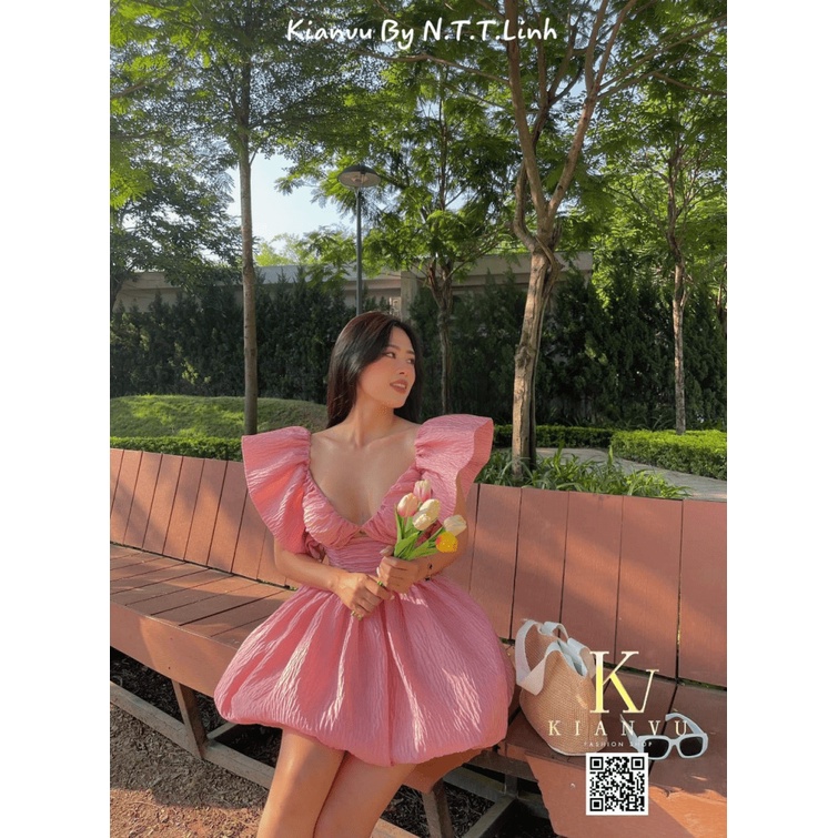 (MẪU MỚI) ĐẦM XỐP NHÚN TAY XÒE SIÊU HOT XINH NHƯ CÔNG CHÚA PU HHP