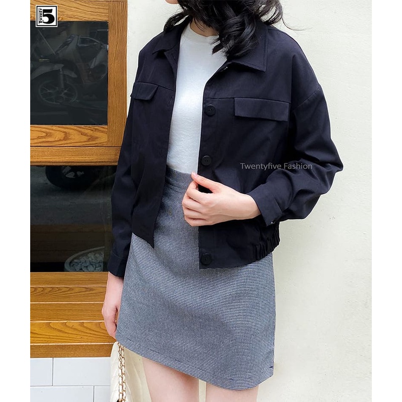 Áo khoác bo nhún sườn gấu, túi chờm, tay chờm Twentyfive TK15