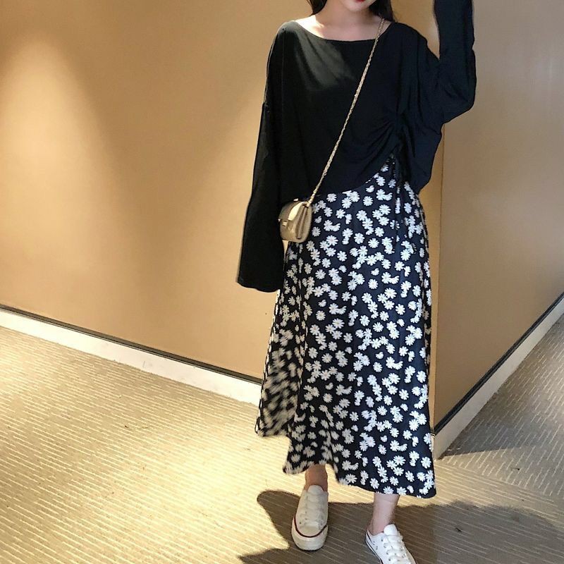 Chân Chân Váy Chữ A Lưng Cao Họa Tiết Hoa Cúc Nhỏ Thời Trang Hàn Quốc 2020 Cho Nữ | BigBuy360 - bigbuy360.vn