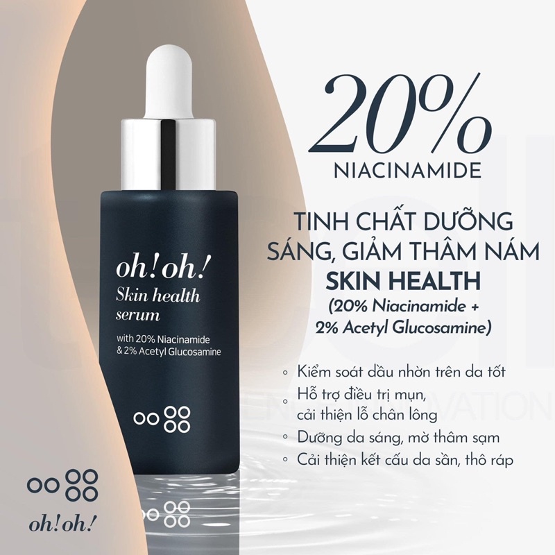 Tinh Chất Dưỡng Sáng Da, Giảm Thâm Nám Oh Oh Niacinamide 20% Skin Health Serum 30ml