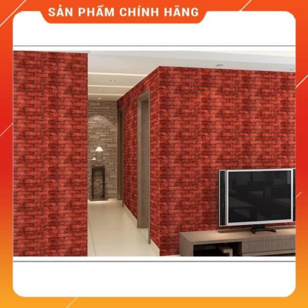 [ RẺ VÔ ĐỊCH ] GIẤY DÁN TƯỜNG GIẢ GẠCH ĐỎ ĐÔ KHỔ 1m2 CHỐNG ẨM MỐC DECAL DÁN TƯỜNG BỀN ĐẸP