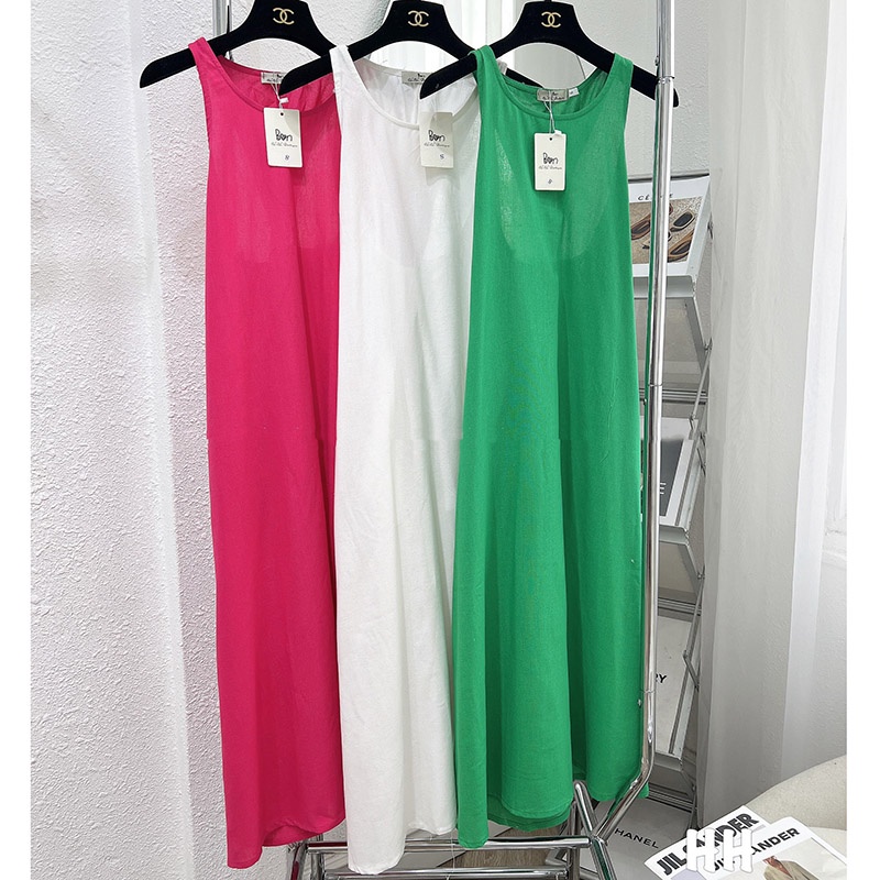 Váy Đũi Dáng Maxi Phom Suông Hàng Quảng Châu V1084-Violet