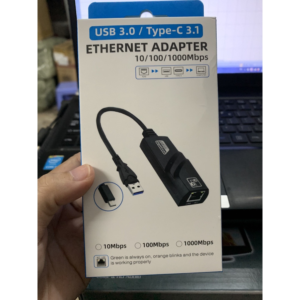 Cáp Chuyển Đổi USB to Lan 2.0 3.0/ type C ra Lan + Hub cổng mạng lan RJ45 TTBO's