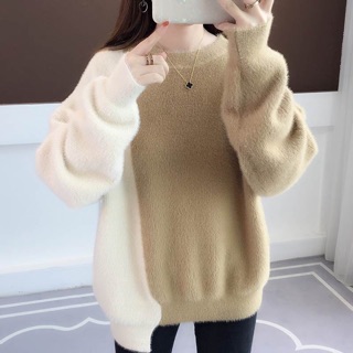 Áo len nữ lông chồn cực ấm