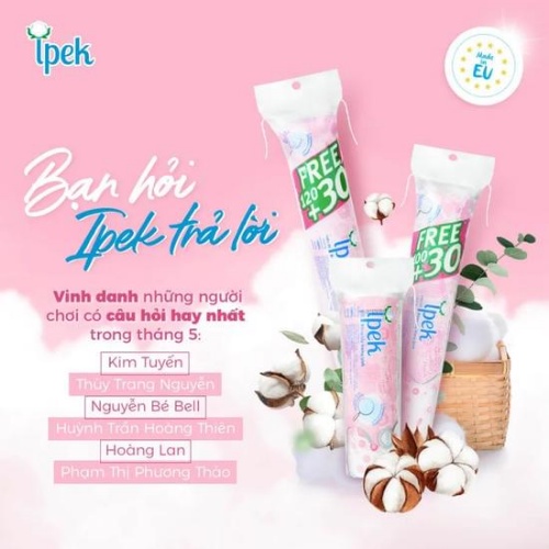 Bông tẩy trang cotton pads chính hãng Ipek, 150 miếng. | BigBuy360 - bigbuy360.vn