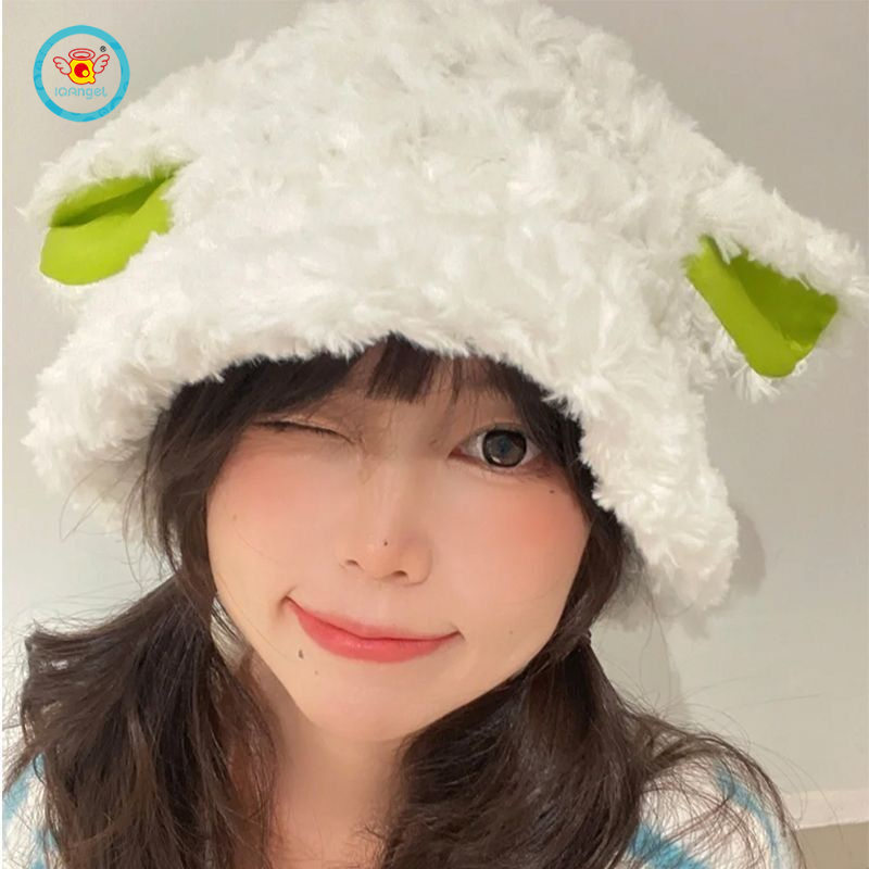 Mũ tai bèo IQ ANGEL phối lông cừu dễ thương thời trang thu đông cho nữ