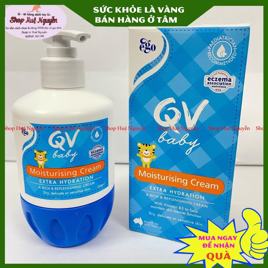 Kem dưỡng da Ego QV Baby Moisturising Cream của Úc, làm mềm da cho trẻ sơ sinh đến người lớn hộp 250mg