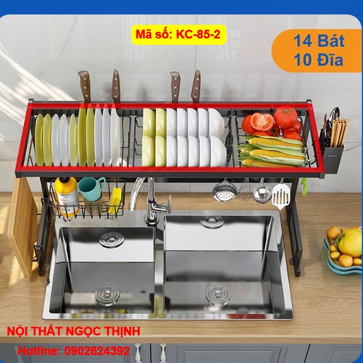 [RẺ VÔ ĐỊCH] Kệ chén đa năng nhà bếp 100% inox cứng cáp sơn tĩnh điện màu đen chống gỉ