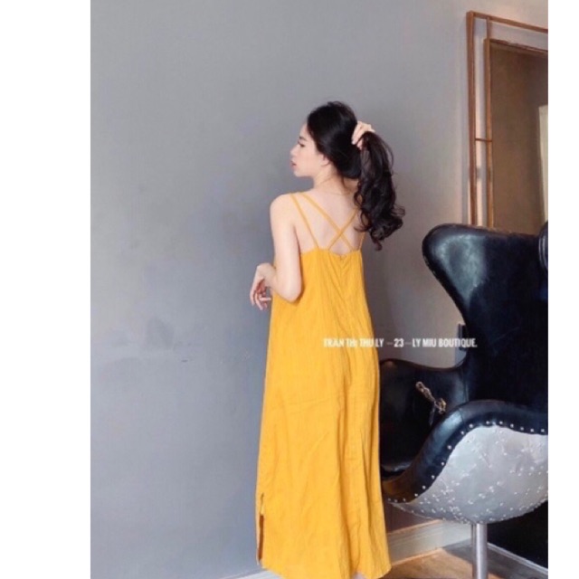 [ Mã FAMAYWA2 giảm 10K đơn 50K] Váy 2 dây siêu xinh chất đũi siêu xinh