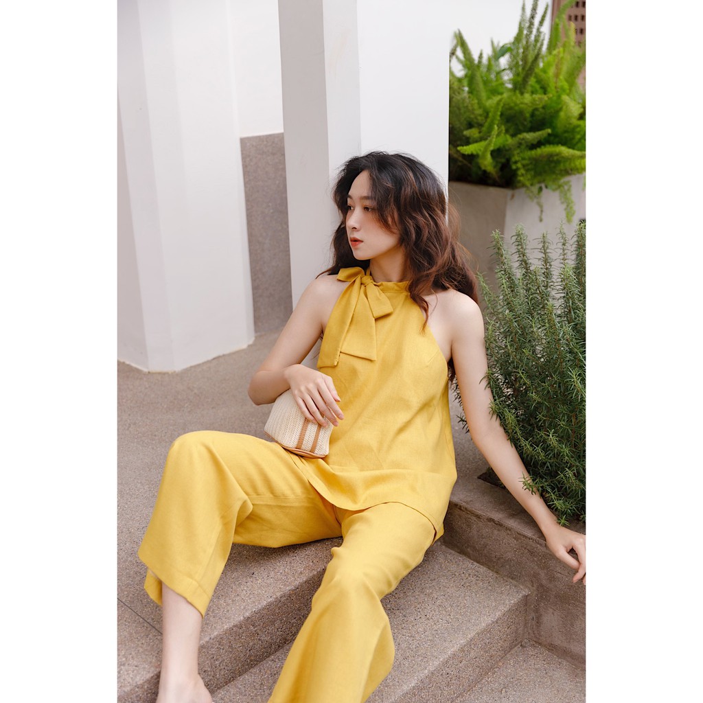SHU SHI - Set Linen Cột Nơ Cổ