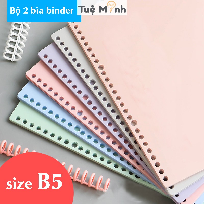 Bộ 2 bìa tab nhựa làm binder B5 màu Pastel 26 chấu P16 tab phân trang sổ còng nhiều màu