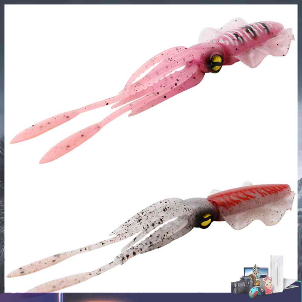Mồi Câu Cá Giả Hình Bạch Tuộc 3D Phát Sáng 15cm Mềm