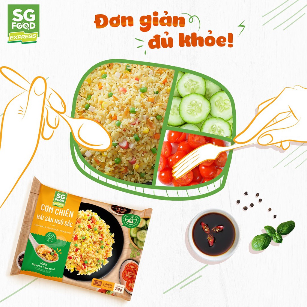 Cơm chiên hải sản ngũ sắc 200g