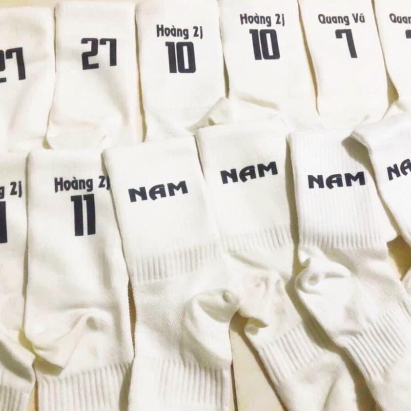 Tất vớ dệt kim in theo yêu cầu, hình đẹp, logo sắc nét, bền màu hàng thể thao