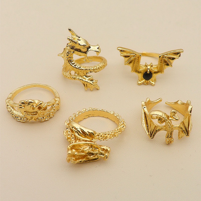 Set 5 Nhẫn Đeo Khớp Ngón Tay Phong Cách Vintage Cho Nam Nữ