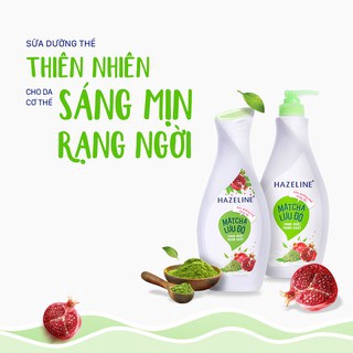 Sữa dưỡng thể Hazeline Matcha lựu đỏ 140ml