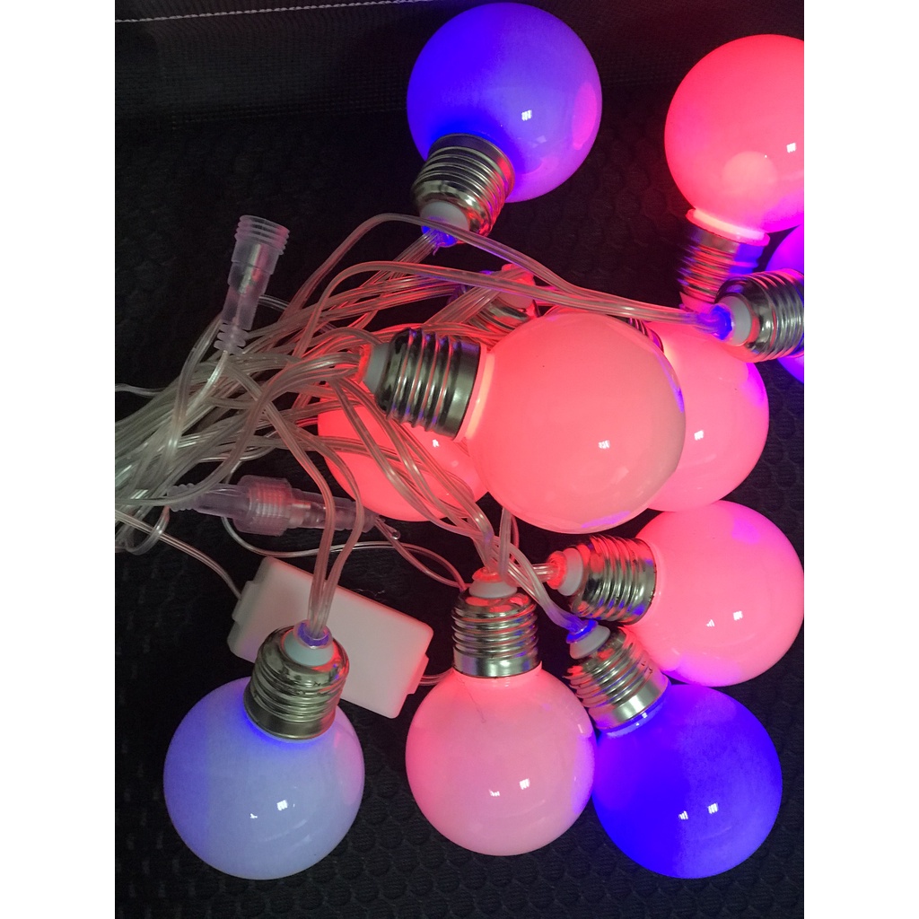 Đèn Led Trang Trí Cotton Ball 4.5m 10 Bóng, nhiều màu Có Phích Nối Dài Dây, Dây đèn led tròn nháy nhiều màu Noel