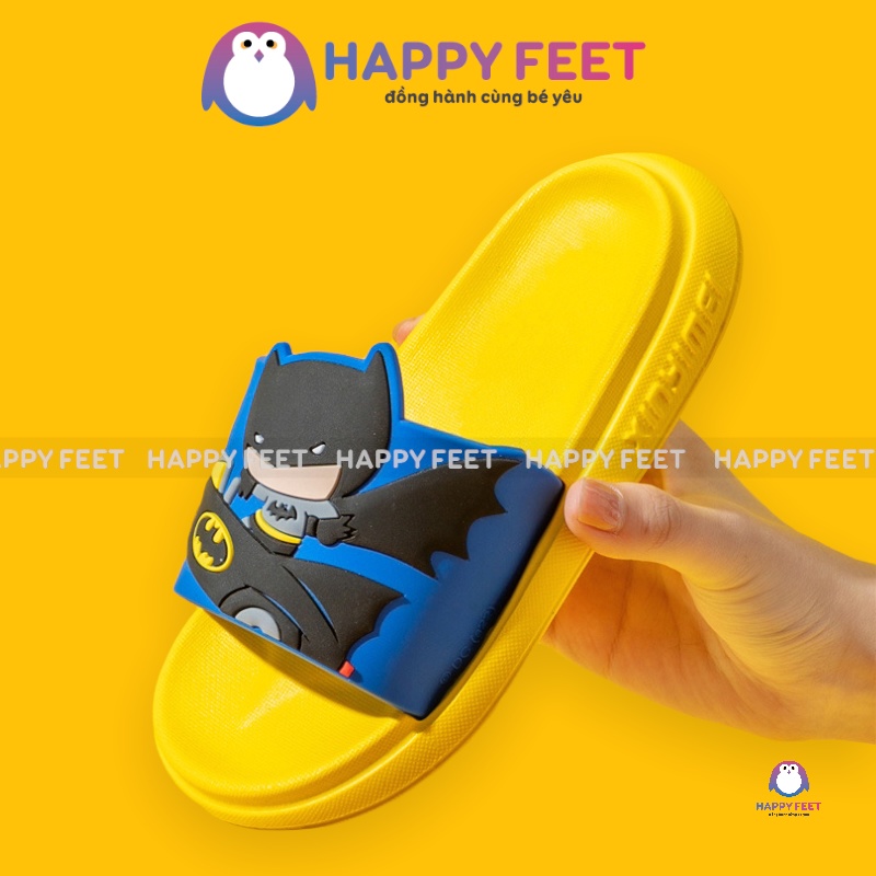 Dép siêu nhân trẻ em Happy feet, lê đế mềm chống trơn trượt chịu nước cho bé trai 3-10 tuổi- No2235