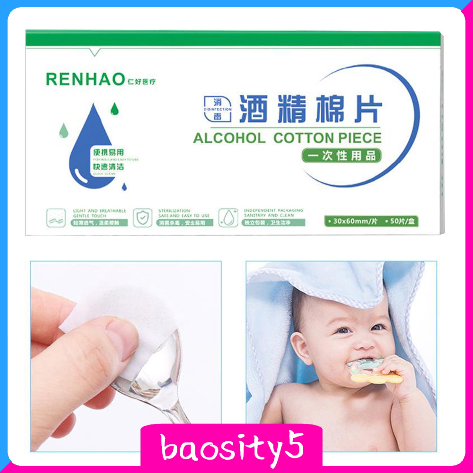 (Hàng Mới Về) Set 50 Tờ Giấy Cồn Dùng Một Lần Chuyên Dụng Lau Mắt Kính / Điện Thoại / Máy Tính | BigBuy360 - bigbuy360.vn