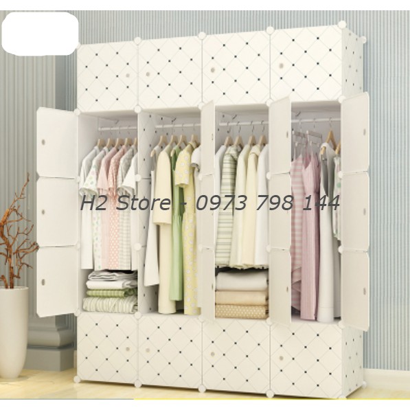 [RẺ NHẤT SHOPEE] TỦ NHỰA LẮP GHÉP 20 Ô VÁCH TRẮNG CHẤM BI ĐỂ ĐỒ ĐA NĂNG THÔNG MINH CHO BÉ sâu 47cm
