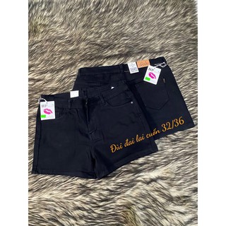 Quần short jean nữ màu đen size lớn co giãn mạnh hàng xịn