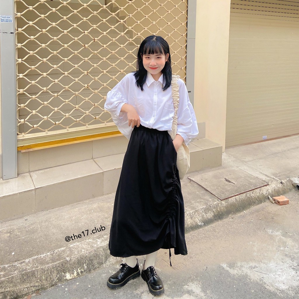 [Có sẵn] SUZUKO SKIRT The 17 Club - Chân váy rút dây lệch tà (ảnh thật sốp tự thực hiện) | BigBuy360 - bigbuy360.vn