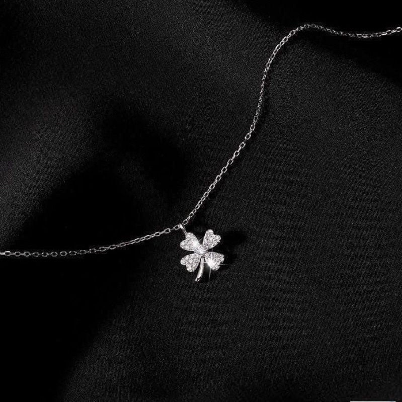 Dây chuyền cỏ bốn lá bạc ta - Dây chuyền cỏ 4 lá bạc ta - Vàng bạc Khải Khải