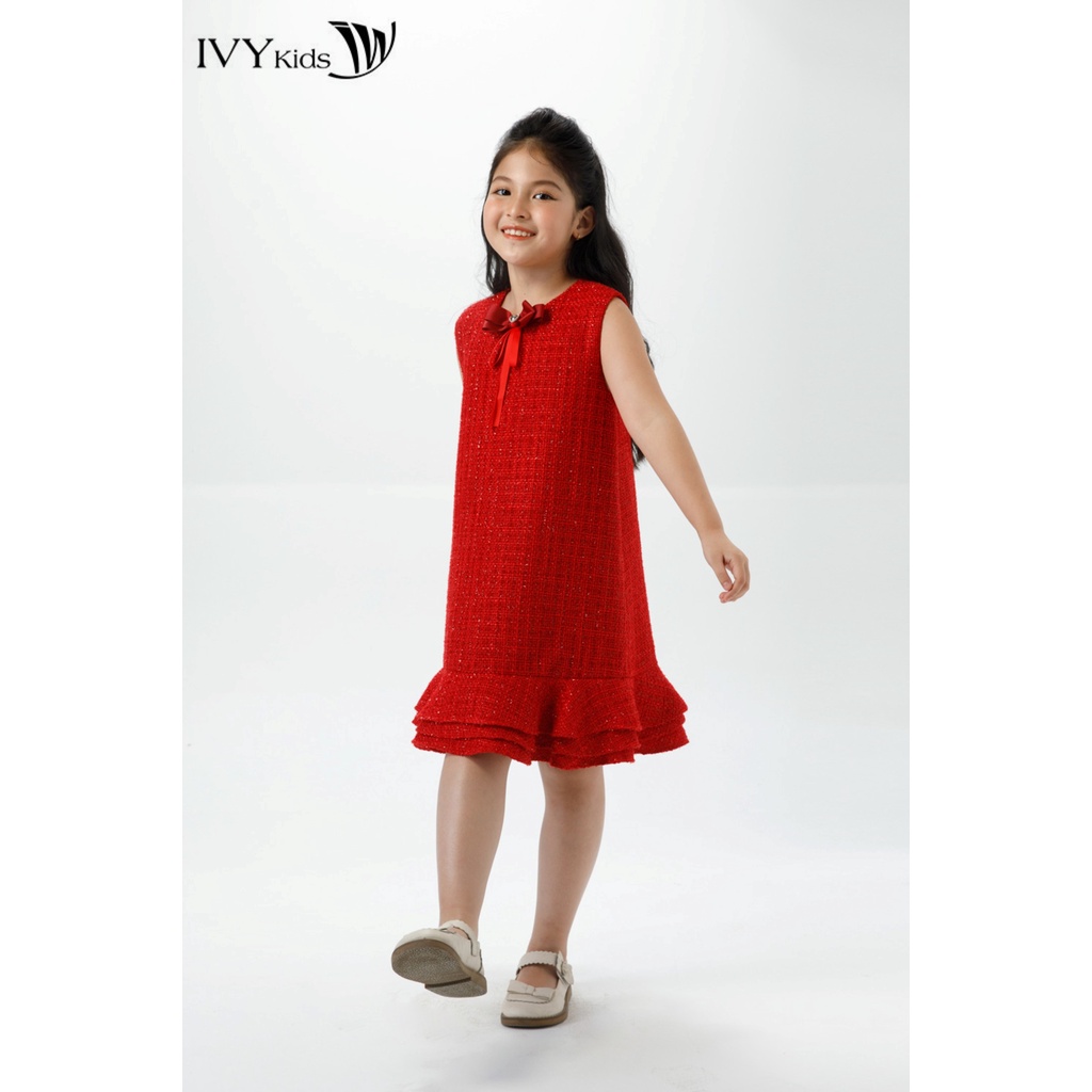 Đầm tweed dáng suông bé gái IVY moda MS 41G1413