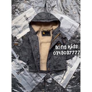 Áo Parka Bé Trai Lót Cừu Khủg Log Xanh Xám Next