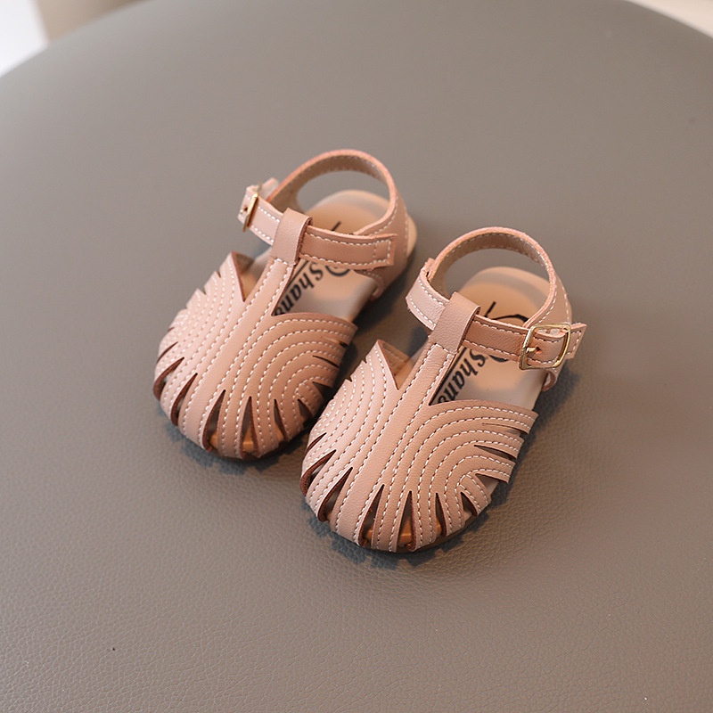 Sandal tập đi cho bé gái da mềm thoáng khí , giày tập đi dành cho bé từ 8 tháng đến 2 tuổi chống trơn trượt