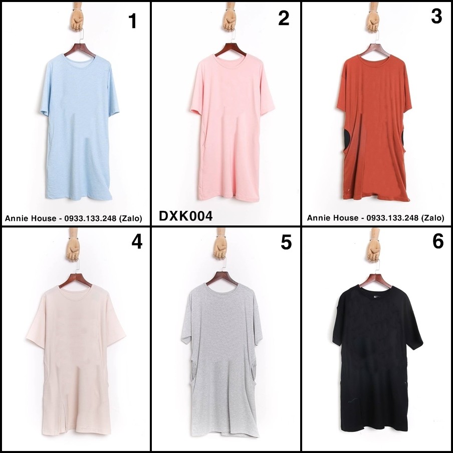 Đầm thun trơn form suông VNXK DXK004 | Shopee Việt Nam