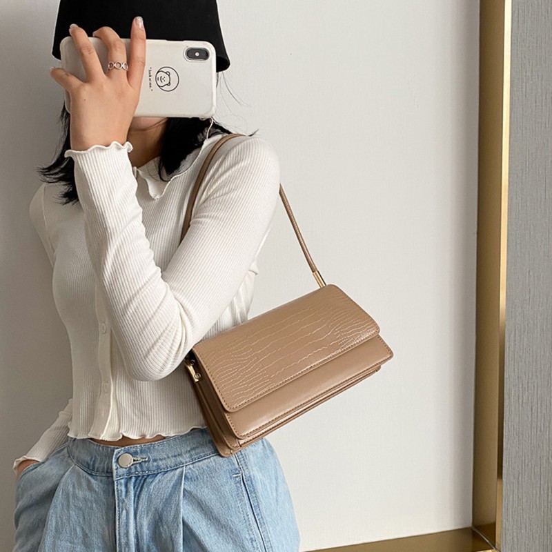 Túi Đeo Vai Da Cá Sấu Kiểu Dáng Đơn Giản Sang Trọng