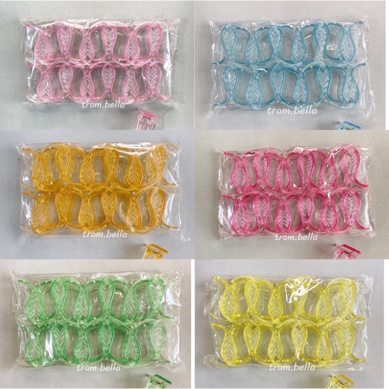 set 6 kẹp càng cua màu trong